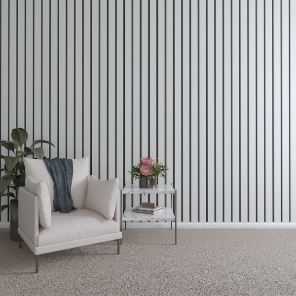Ekena Millwork 94H x 3/4T Adjustable PVC Slat Wall Panel Kit w/ 3W Slats, Unfinished contains 15 Slats SWP60X94X0750UN - main